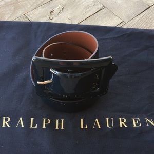 Ralph Lauren collection navy patent leather belt